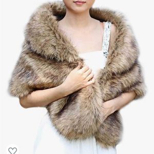 Faux fur shawl wrap. Like new (purchased for a costume but didn’t wear). Brown.